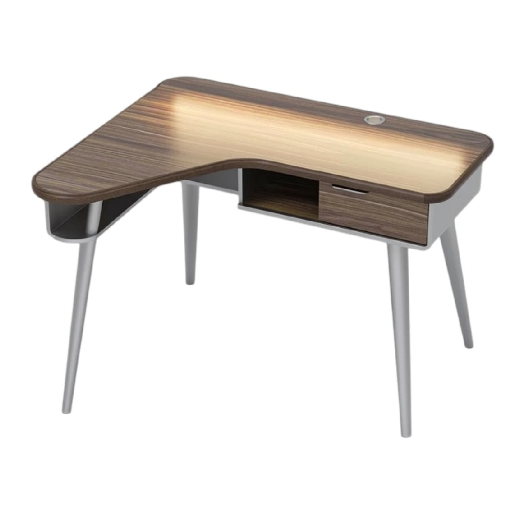 Technische titel in het Nederlands: **Modern L-vormig bureau met geïntegreerde verlichting**