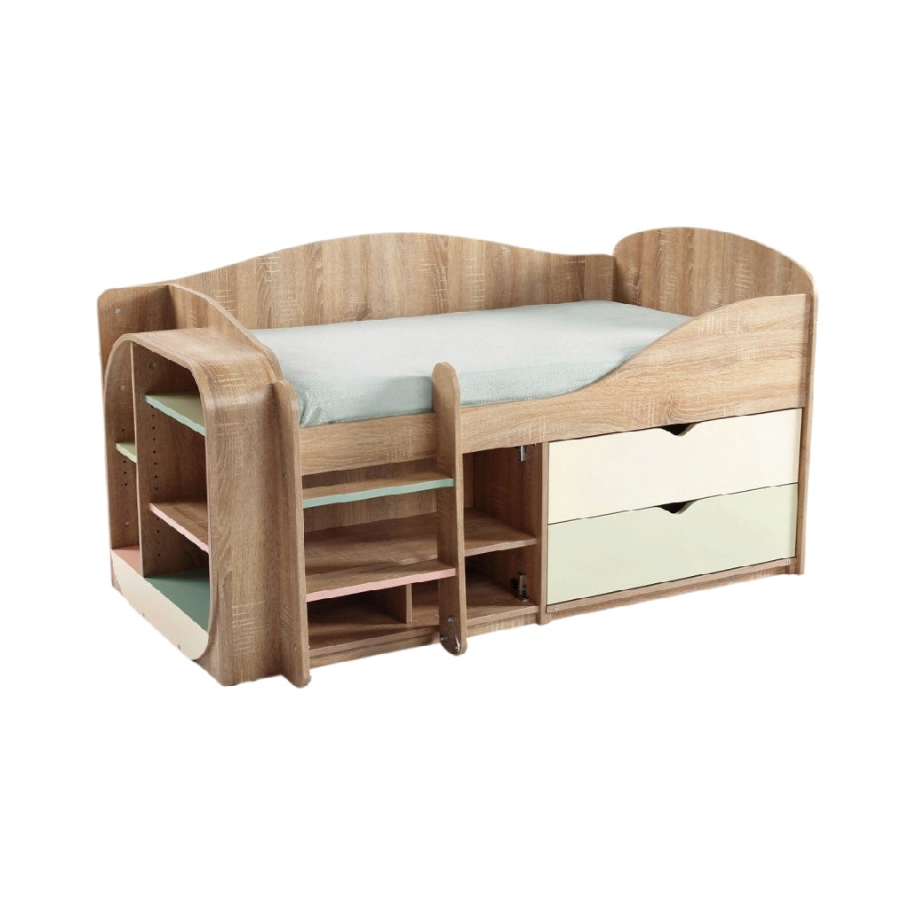 **Technische Titel in het Nederlands:** 'Modulair Bed met Opbergruimte en Houten Afwerking'